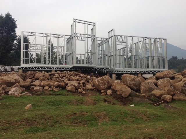 This was built using local labour and as much as possible locally sourced materials and tradesmen. Only one jcb was allowed to be used so that, whilst under construction, we did not scare the primates back into the forest which would have affected the tourism business as well as putting stress on the animals. The lodge units are operated by Rwanda Development Board.