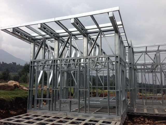This was built using local labour and as much as possible locally sourced materials and tradesmen. Only one jcb was allowed to be used so that, whilst under construction, we did not scare the primates back into the forest which would have affected the tourism business as well as putting stress on the animals. The lodge units are operated by Rwanda Development Board.